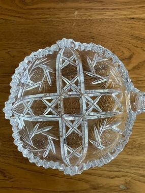 Vintage Brilliant Cut Crystal Nappy Dish